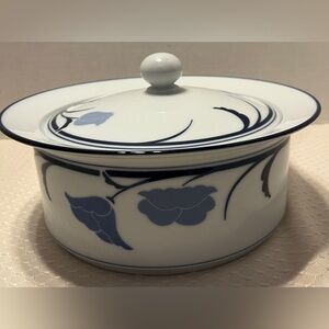 Dansk Tivoli BELLES FLEURS BLUE Pattern 8" 2QT COVERED ROUND CASSEROLE DISH